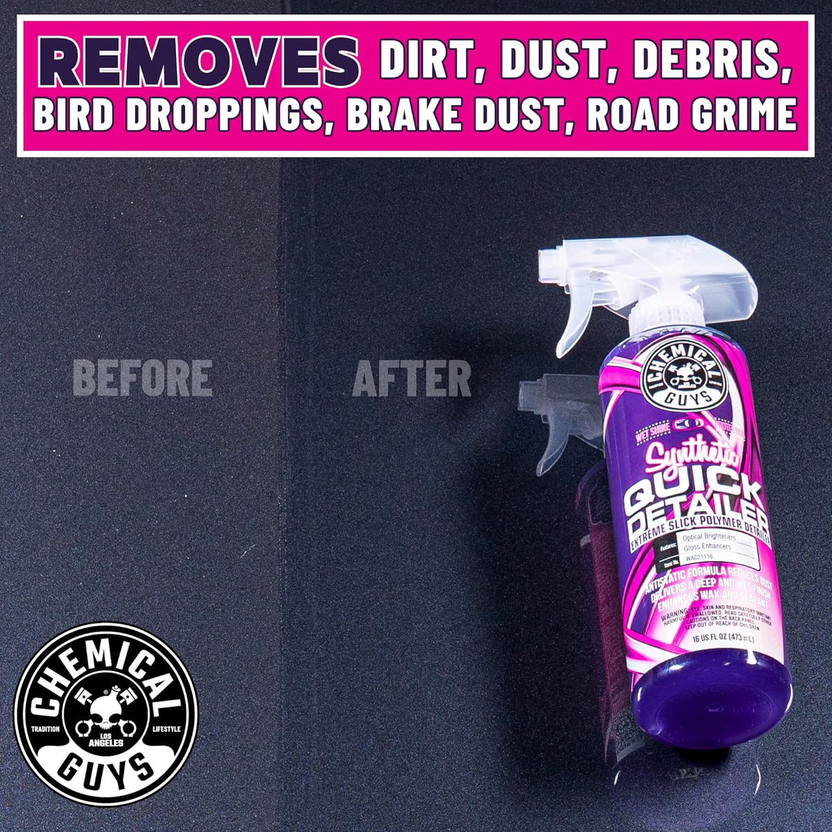 Chemical Guys WAC211 Synthetic Quick Detailer, Extreme Slick Polymer Detailer, Safe for Cars, Trucks, SUVs, Motorcycles, RVs & More, 128 fl oz (1 Gallon)