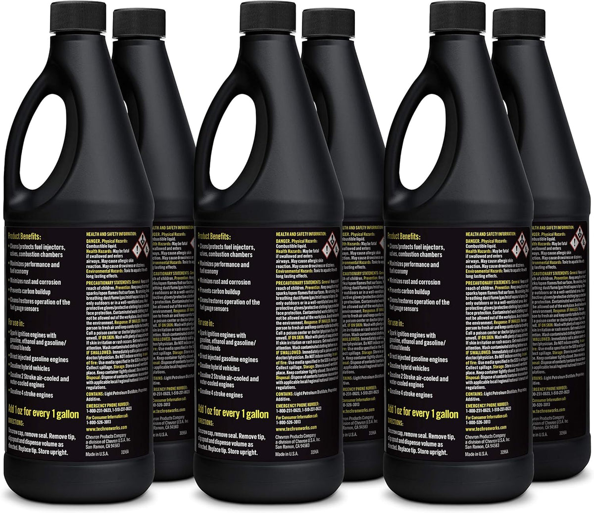 Chevron Techron Concentrate Plus Fuel System Cleaner, 32 oz, Pack of 6