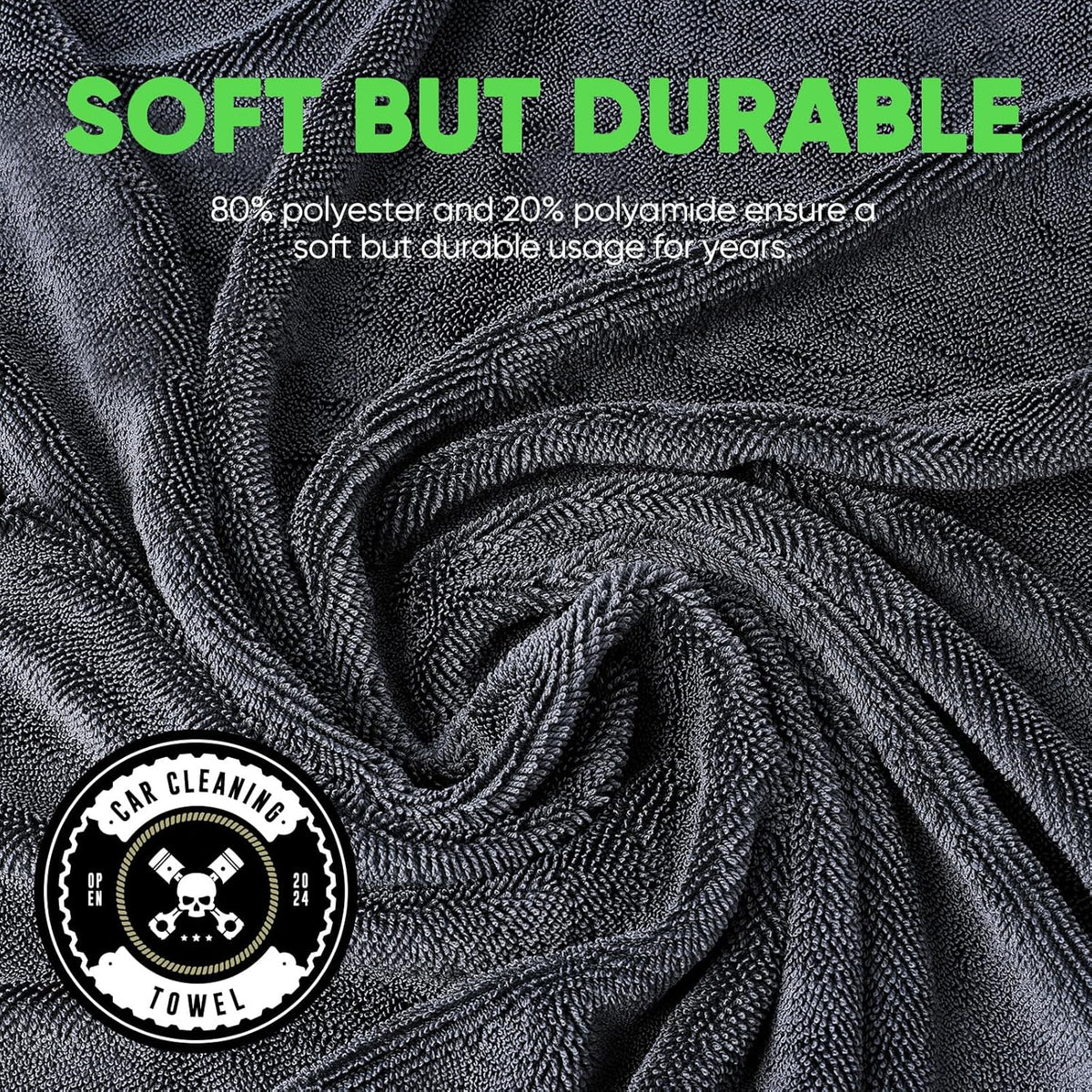 KKV 2-Pack Microfiber Towels (35"x 24") Extra Large Ultra Absorbent Drying Towel for Cars and Trucks, Without Streaks, Scratches, or Water Spots