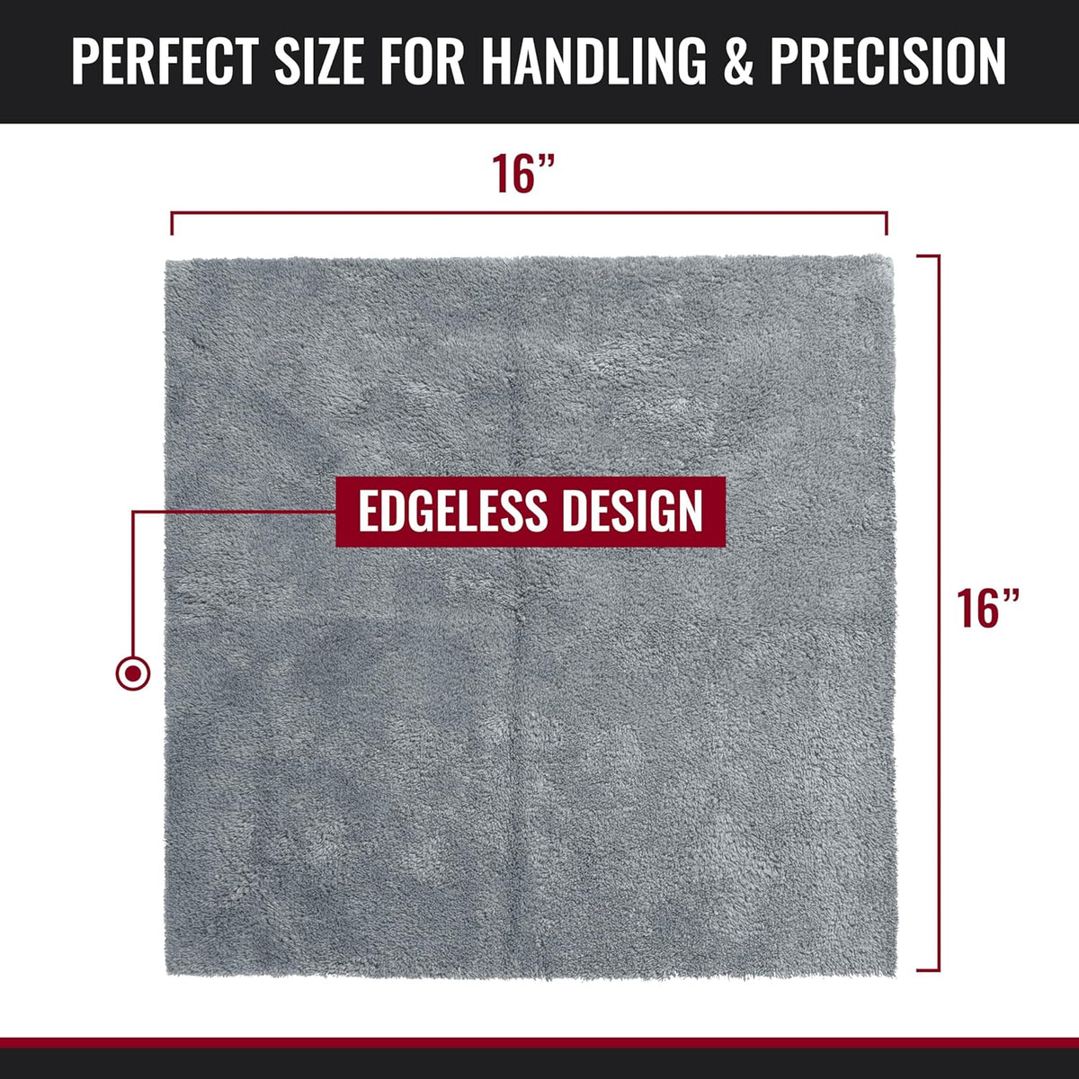 Microfiber Cleaning Cloth - The Gray Beast Towels, Streak-Free Cleaning Rags for Car Wash and Housekeeping, Ultra-Absorbent with Cut Edges to Avoid Scratches (Pack of 10, 16"x16")