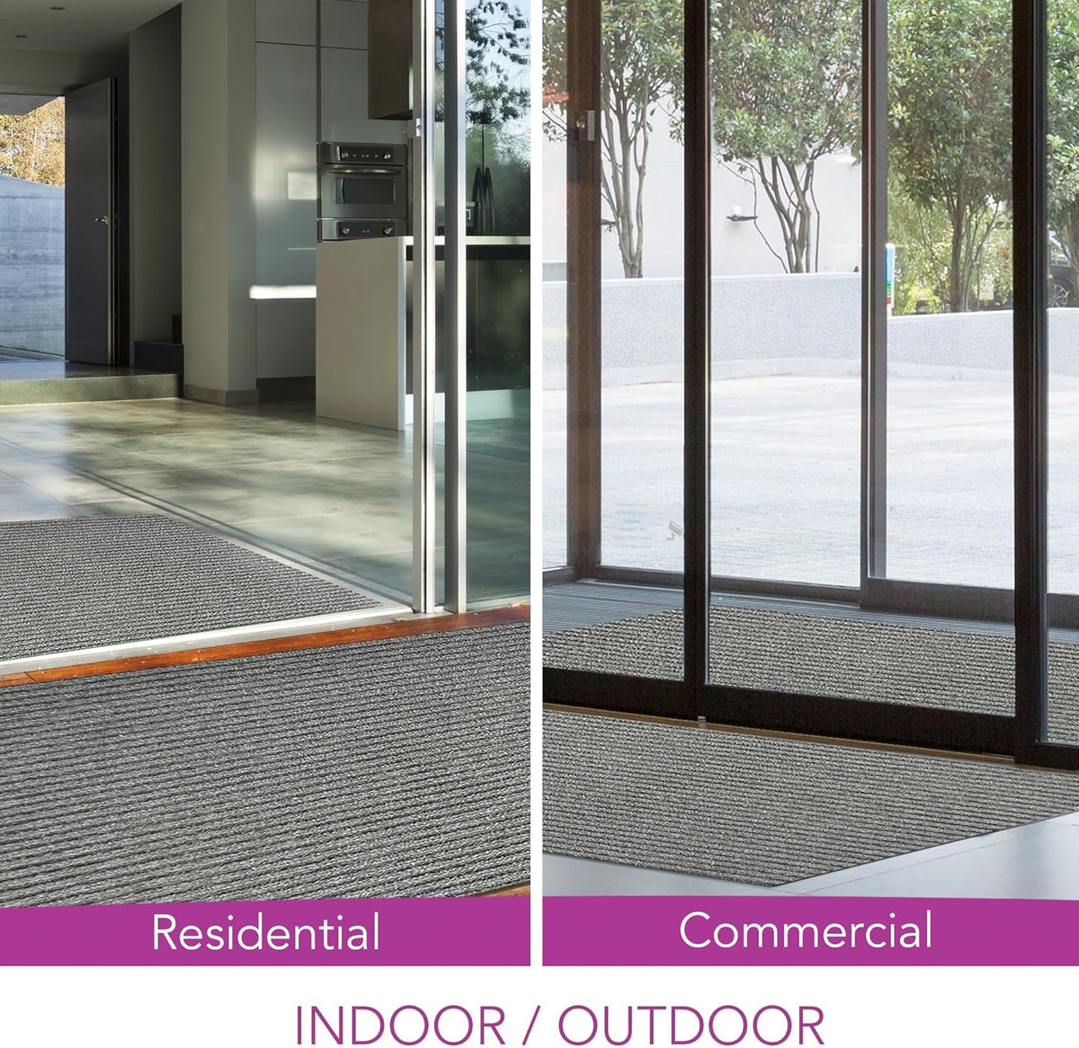 iCustomRug Spartan Weather Warrior Duty Indoor/Outdoor Utility Ribbed in 3ft,4ft,6ft Widths 70 Custom Sizes with Natural Non-Slip Rubber Backing 4'X54' in Grey