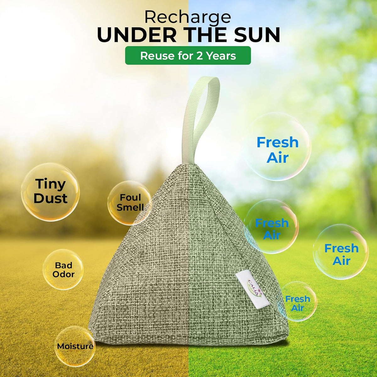 4 Pack Bamboo Charcoal Air Purifier Bags 200 Grams Each - Odor Absorber & Eliminator for Home, Car, Pets, Activated Charcoal Natural Freshener, Eco-Friendly & Reusable (Designer Colors)