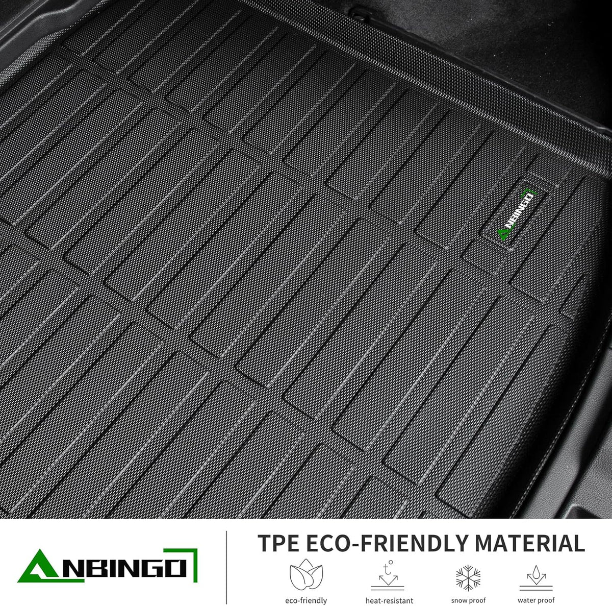 ANBINGO®-Trunk Mat for Genesis GV70 2026 2025 2024 2023 2022, (Not Fit Electrified GV70) All Weather Cargo mats gv70 Protection TPE Waterproof Non-Slip GV70 Trunk Liner Accessories -Black