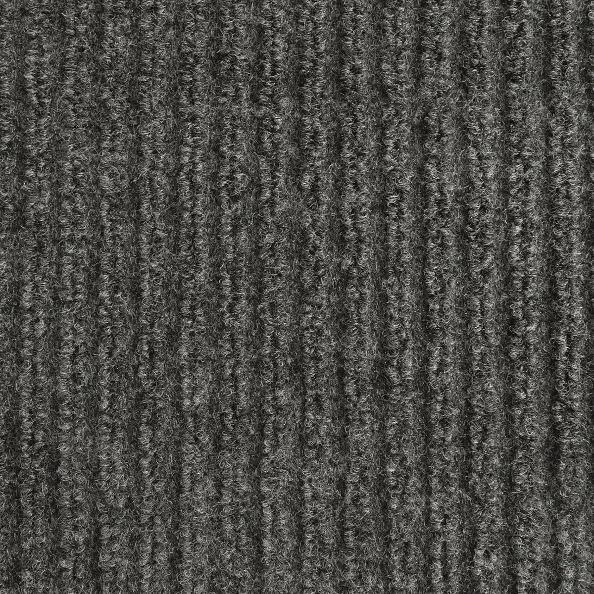 iCustomRug Spartan Weather Warrior Indoor/Outdoor Utility Ribbed Carpet Runner with Non-Slip Thermoplastic Rubber Backing, 3ft X 46ft in Charcoal