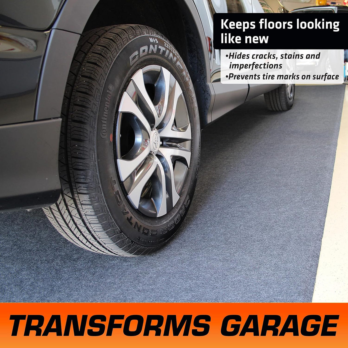 Armor All Premium Original Garage Floor Mat, (20' x 7'4"), Protects Surfaces, Transforms Garage, Absorbent/Waterproof/Durable (Includes Double Sided Tape) (USA Made) (Charcoal)