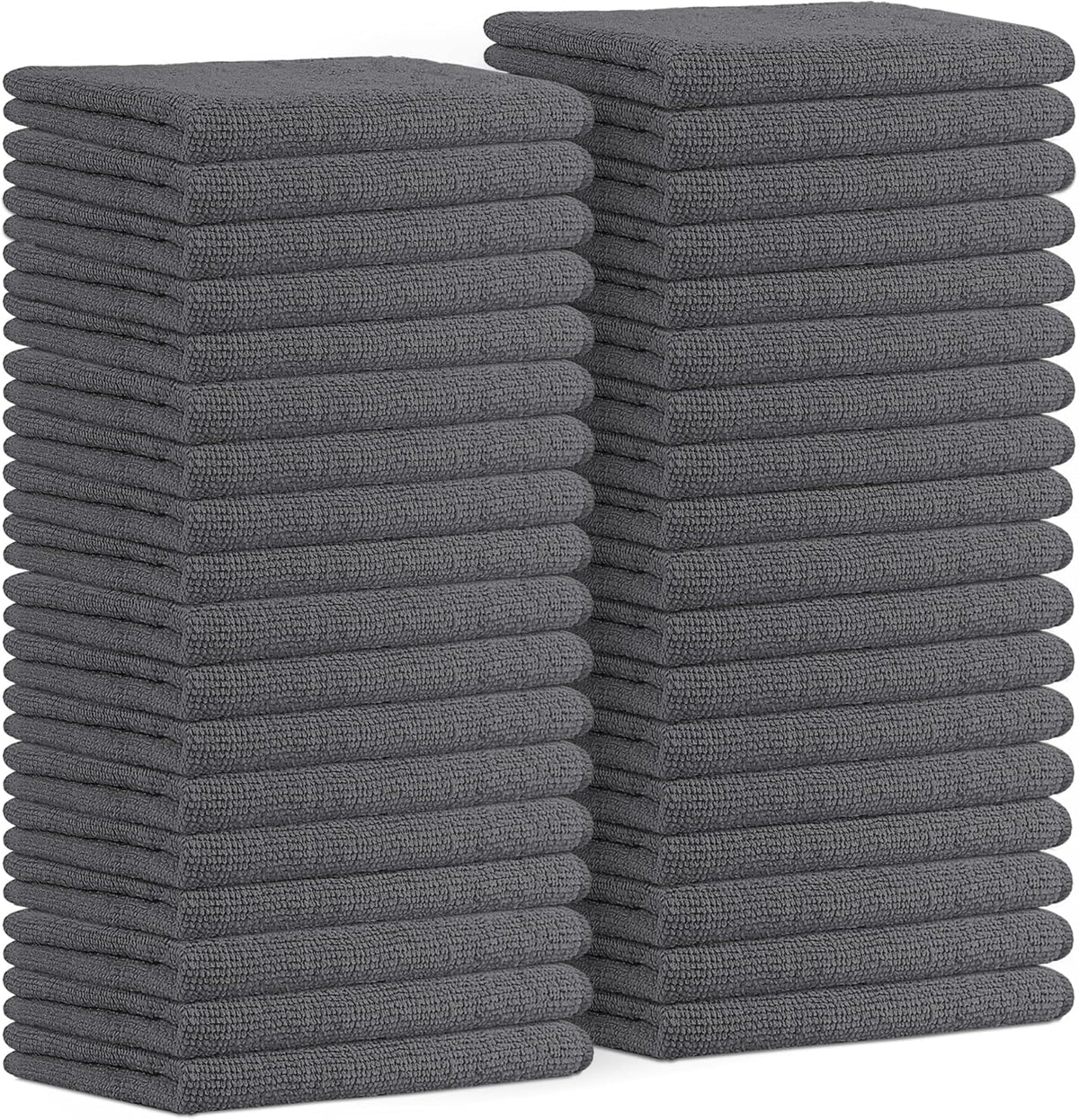 Avalon Towels Microfiber Cleaning Cloths (Value Pack of 36) Size 16" x 16", Highly Absorbent Cleaning Rags, Lint Free Cleaning Towels, Reusable and Washable, Microfiber Towels for Cars (Grey)