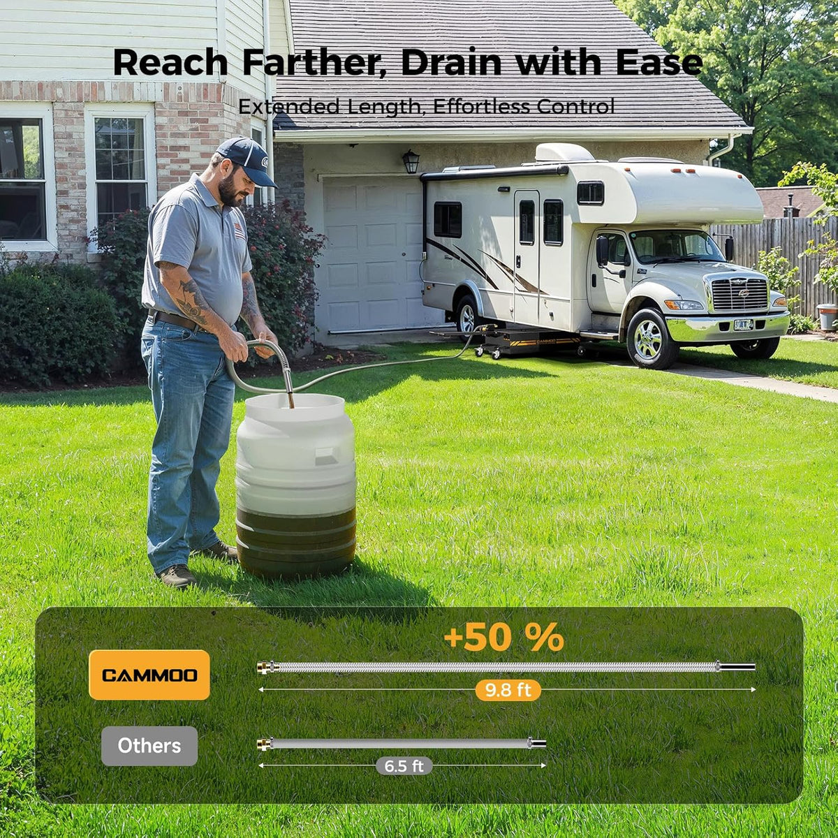 25 Gal Electric Oil Drain Pan, 110V High-Flow Pump, 9.8 FT Hose, 200 W Motor, 2 Locking Swivel Casters and 2 Directional Wheels Stable, Folding Handle, Heavy-Duty for Trucks, RVs, SUVs, Black